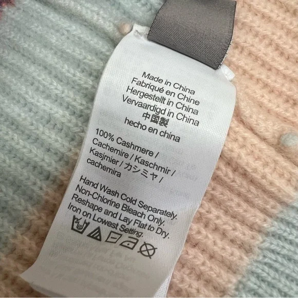 J. Crew Cashmere Ribbed Crewneck Sweater Size Small Stripped Soft Colors - Picture 7 of 8